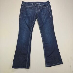 William Rast Jeans Bootcut Contrast Stitch Dark Wash Denim Womens Size 29